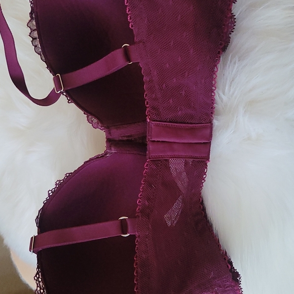 Victoria's Secret lace Angels bra 34DDD Maroon - Picture 3 of 4